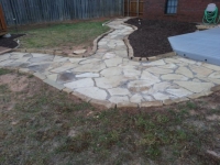 flagstone pathway with border